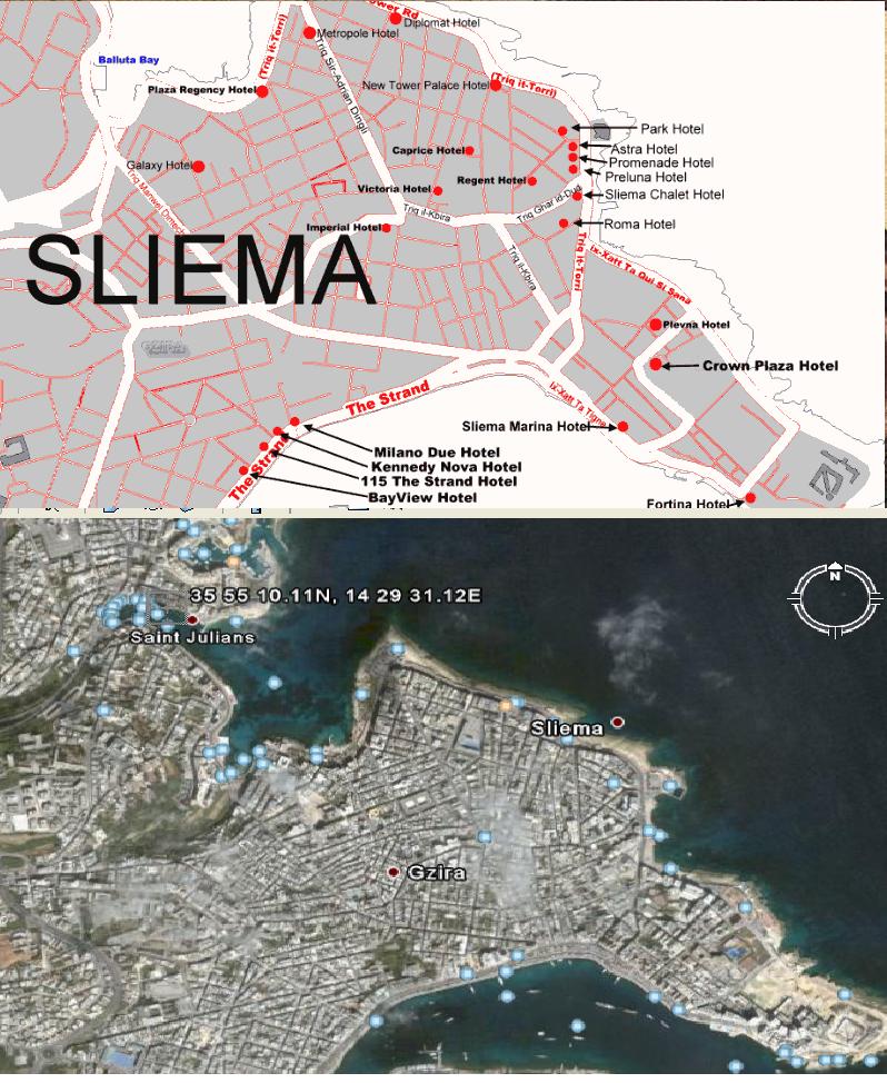 Mapa Sliema